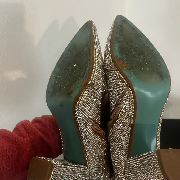 Betsey Johnson Cady Silver Rhinestone booties with pointed toe - Picture 6 of 6